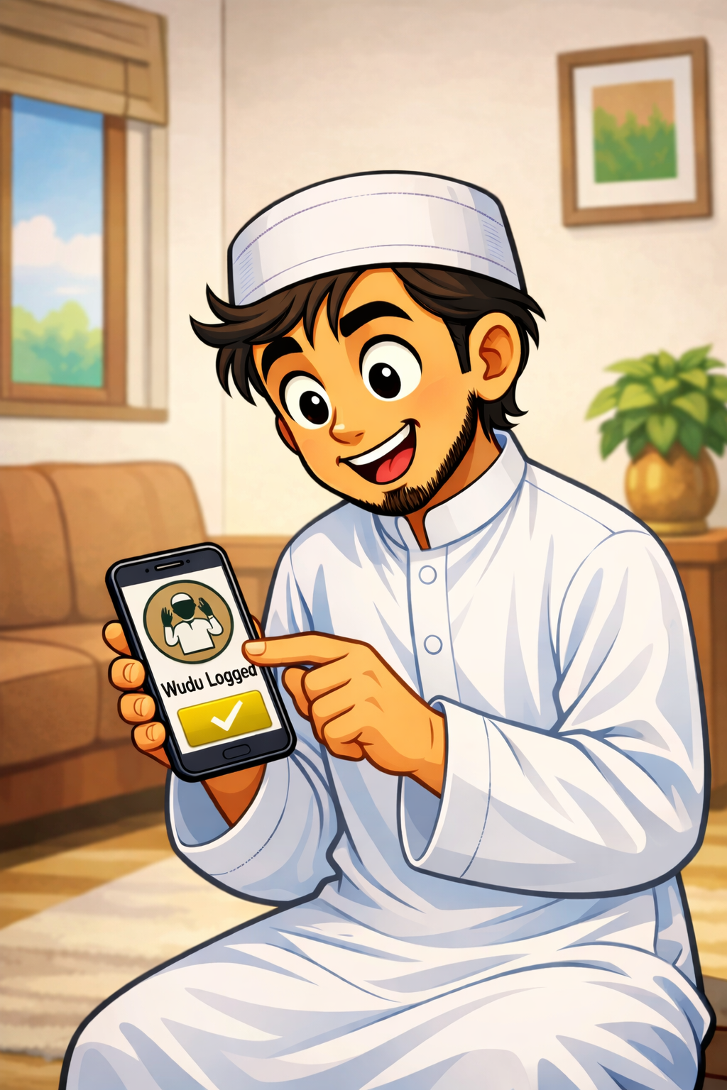 Prayer history screen showing completed prayers with times